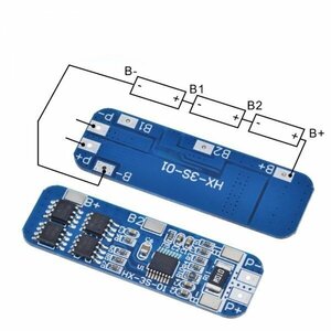 BMS 3S 12V　18650　10A　リチウムイオン電池保護ボード　回路基板用充電器　10.8V　11.1V　12.6V　電源電池　即納 B