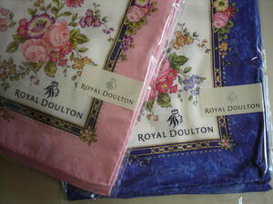 R5 07★Royal Doulton ロイヤルドルトン 大判＊ハンカチ/約52×52■２枚セット　綿100％