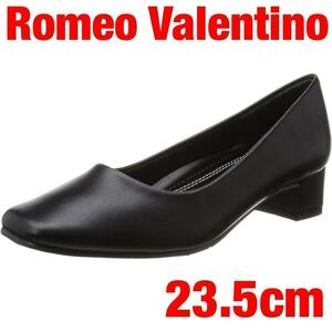 ★Romeo Valentino★ロメオバレンチノ★スクエアトゥ★ヒール3.5cm★3E★PUレザー★23.5cm