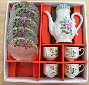 １円【ティーセット】Tea set 食器 洋食器 花柄 花 ティーポット ソーサー カップ ティーカップ お茶 セット 皿