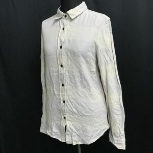 B:MING by BEAMS/ビームス★細身/長袖シャツ【メンズM/beige/ベージュ/チェック柄】コットン/レーヨン/Tops/Shirts◆BH841