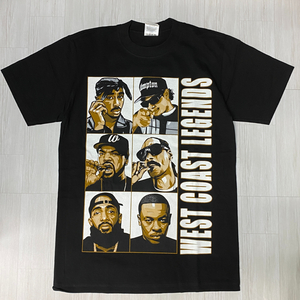 LA発 【2XL】 WEST COAST LEGENDS アンダーグラウンド グラフィック ヘビーウェイト 半袖 Tシャツ 黒 HIPHOP 2pac ニプシー スヌープ