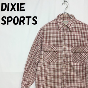 【人気】DIXIE SPORTS/ディキシースポーツ チェック柄 長袖シャツ ネルシャツ 厚手シャツ コットン100％ レッド サイズ不明/S4741