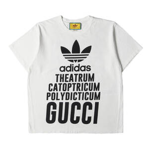 GUCCI グッチ Tシャツ サイズ:S 22SS adidas トレフォイル ロゴ クルーネックTシャツ ホワイト 白 イタリア製 トップス カットソー 半袖