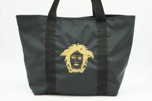 ジャンニ ヴェルサーチェ ヴィンテージ セミ ショルダー バッグ トート メデューサ ナイロン 黒 ブラック GIANNI VERSACE 0023h