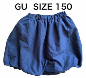 【送料無料】中古 GU ジーユー ショートパンツ ふんわり ブラック サイズ150