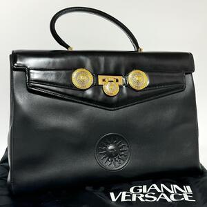 GIANNI VERSACE ジャンニヴェルサーチェ サンバースト レザー ハンドバッグ ブリーフケース ヴィンテージ メンズ レディース ユニセックス