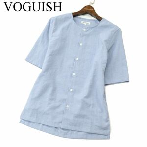 VOGUISH ヴォーギッシュ ルパート 春夏 半袖 ノーカラー★ シャツ Sz.L　メンズ　A3T04280_4#A