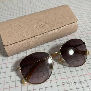 美品 Chloe クロエ フルリム ティアドロップ サングラス メガネ眼鏡 箱付