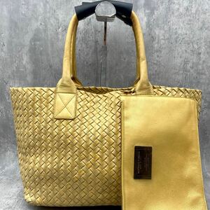 1円～【定価55万/世界250個限定】BOTTEGA VENETA ボッテガヴェネタ カバPM イントレチャート トートバッグ ハンド ビジネス 金 A4 レザー