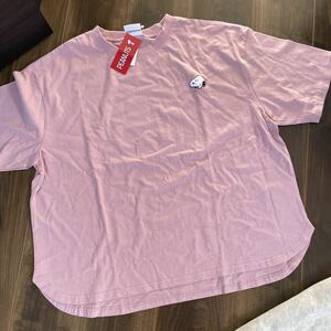 スヌーピー 新品タグ付き　Tシャツ 半袖 くすみピンク　フリーサイズ