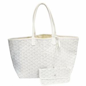 ゴヤール GOYARD サンルイPM トートバッグ ショルダーバッグ 総柄 ロゴ ポーチ付 白 ホワイト 灰 グレー 系 1204 ☆AA★ レディース