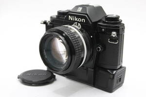 Y1604 ニコン Nikon EM Nikkor AI 50mm F1.4 フィルムカメラ ボディレンズセット Motor Drive MD-E 付き ジャンク