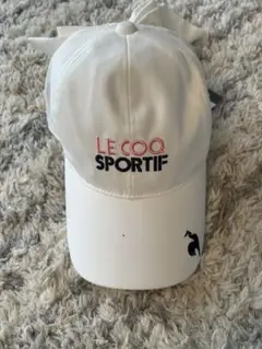 LE COQ SPORTIF ホワイトキャップ リボン付き　ポニーテールキャップ