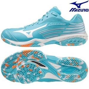 【71GA211711 23.0】MIZUNO(ミズノ) バドミントンシューズ　ウェーブクロー2FIT　ターコイズ/ホワイト/オレンジ 23.0 新品、未使用　2E相当