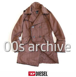 00s Y2K Archive DIESEL grunge coat ディーゼル 断ち切りコート size S