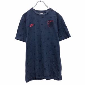 NIKE 半袖 プリントTシャツ M ネイビー ブラック レッド ナイキ サッカーボール 古着卸 アメリカ仕入 a506-6234