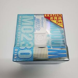 @T0633【未開封品】TEIJIN MO 230MB Windows&MS-DOSフォーマット済み TMO-230WP5 MOディスク 5枚セット