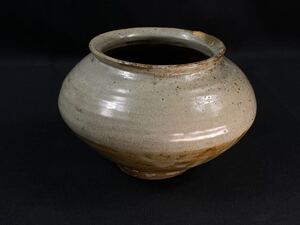 【福蔵】江戸期 古唐津 小壺 骨董 古玩 古美術 傷有 数奇者 時代物 高8.7cm