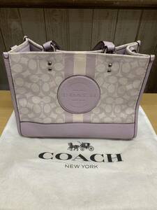 COACH シグネチャー デンプシー 2way トートバッグ D2239-C8448 パープル コーチ レザー ハンドバッグ トート