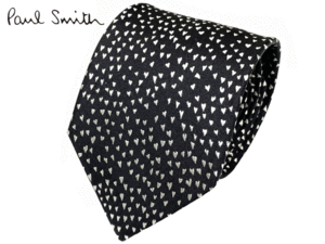 ポールスミス Paul Smith M1A 0TIE FT208 HEARTS ブラック地 マイクロ ハート柄 ネクタイ