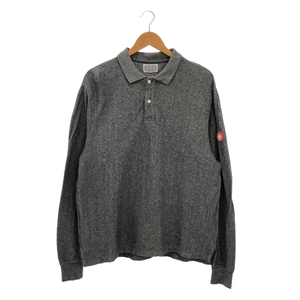 C.E/CAVEMPT 【men1766D】 STRIPE RIB LONG SLEEVE POLO ロングスリーブ 長袖 ポロシャツ メンズ S 日本製 グレー HC