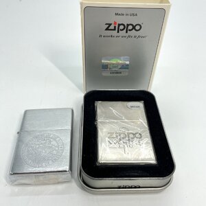 ZIPPO ジッポー ライター【38】 2個まとめ ピン交換済オイル無 1996・1998年 ワークス限定 銀メッキ ナンバー入 缶ケース入【道楽札幌】