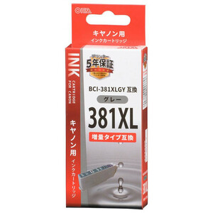 まとめ得 OHM キヤノン互換 BCI-381XLGY グレー 増量タイプ INK-C381XL-GY x [2個] /a