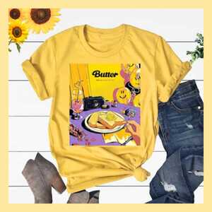 BTS【Butter】イラストTシャツB-Y【S】