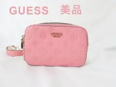 美品　ゲス チェーンショルダーバッグ ピンク guess