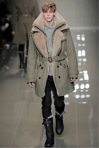 10FW BURBERRY PRORSUM バーバリープローサム ムートン ロングコート ファー ボア kanye west カニエ ラフシモンズ ヘルムートラング yeezy