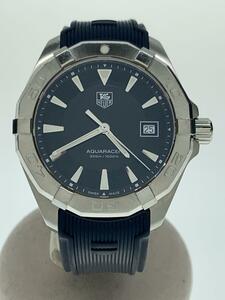 TAGHeuer◆アクアレーサー_300M_QZ_SS/ラバー_41mm/デジタル/ラバー/BLK/NVY