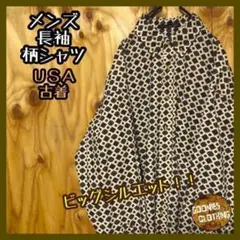 ボタンダウン 柄シャツ 総柄 USA古着 90s ビッグシルエット 花柄