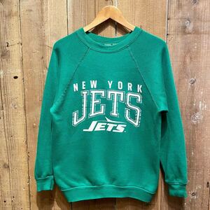 80s 90s USA製 ニューヨーク ジェッツ スウェット シャツ NFL NY JETS ビンテージ アメリカ古着 サイズ M Lトレーナー プリント