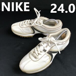 NIKE/ナイキ★レザー/ゴルフシューズ【size:レディース7/24.0/white/白系】sneakers/Shoes/trainers◆sQ-632