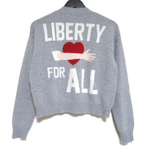 美品 ALANUi アラヌイ カシミヤ100% LIBERTY FOR ALL ロングスリーブ 長袖 クルーネック ニット セーター LWHE001R20001044 XS グレー