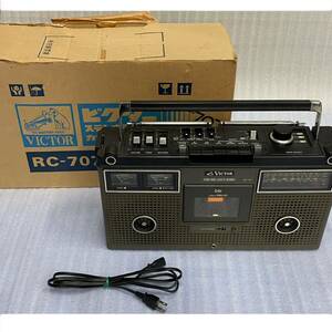 ◆箱入 Victor ビクター STEREO RADIO CASSETTE RECORDER ラジカセ 黒 RC-707