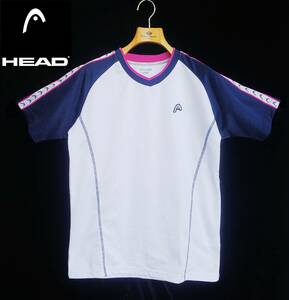 ◆HEAD*Mサイズ*半袖スポーツウェア*メッシュＴシャツ*光沢感*白*紺色*ネイビー*ピンク*ジョギング*トレーニング*部活動*ヘッド #5157