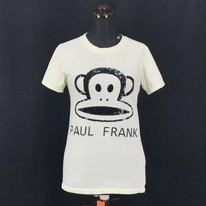 ポールフランク★半袖Tシャツ【レディースS/ライトイエロー×ブラック/猿】PAUL FRANK◆BG798