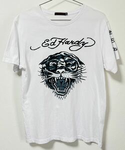 Ed Hardy 　虎　モノクロ　Tシャツ　Mサイズ　美品　タトゥーデザイン