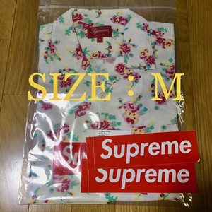 【オンライン】【Ｍサイズ】Supreme Floral Rayon S/S Shirt White SIZE：M ◆ 20SS Handstyle boxlogo Nike Burberry Tiffany Newera