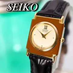 良品 SEIKO スクエア ラウンド ゴールド レディース腕時計 812