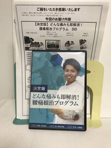 【決定版 どんな痛みも即解消 腰痛根治プログラム】本編DVD+特典URL付 関野正顕★整体★送料306円