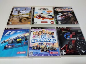 PS3 レース ゲーム 6本セット F1レーススターズ バーンアウトパラダイス グランツーリスモ ニード・フォー・スピード モーターストーム F1