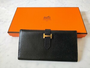 エルメス HERMES 長財布 べアン　ブラック