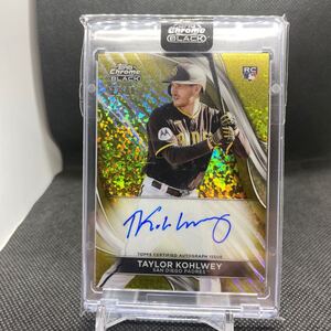 2024 Topps Chrome Black Taylor Kohlwey RC Auto Gold Speckled /50 CBA-TK