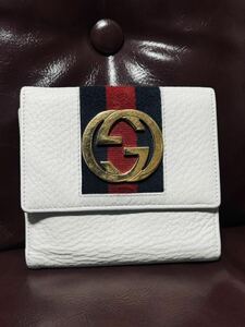 職人クリーニング済 レア GUCCI 財布 白 ホワイト 美品