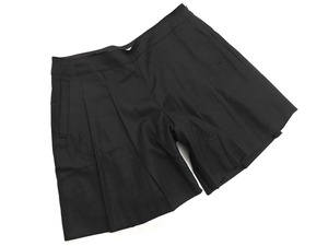 INDIVI インディヴィ 大きいサイズ ウール混 タック キュロット ショートパンツ size44/黒 ◇■ ☆ ekc5 レディース