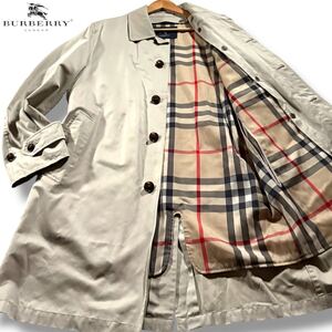 極美品/Lサイズ●バーバリーロンドン 2way ライナー付 ステンカラーコート ジャケット BURBERRY LONDON ロング 裏地ノバチェック 春まで◎