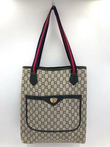 □GUCCI PLUS トートバッグ GGプラス グッチプラス ユニセックス オールドグッチ シェリーライン 複数落札同梱OK B240527-5